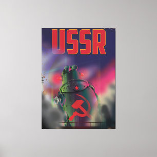 USSR sovjet rusland cartoon reisaffiche kunst. Canvas Afdruk
