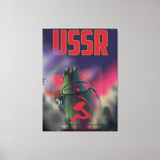 USSR sovjet rusland cartoon reisaffiche kunst. Canvas Afdruk (Voorkant)