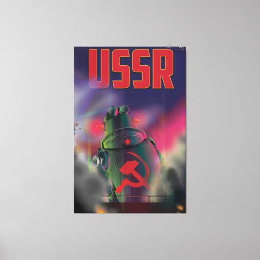 USSR sovjet rusland cartoon reisaffiche kunst. Canvas Afdruk (Voorkant)