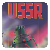 USSR sovjet rusland cartoon reisaffiche kunst.