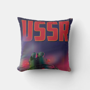 USSR sovjet rusland cartoon reisposter kunst. Kussen