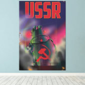 USSR sovjet rusland cartoon reist posterkunst . Canvas Afdruk (Insitu (Houten vloer))