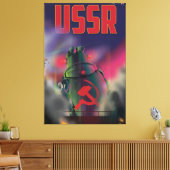 USSR sovjet rusland cartoon reist posterkunst . Canvas Afdruk (Insitu (Woonkamer))