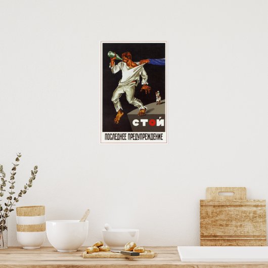 USSR Sovjet-Unie Anti-Alcohol 1929 Poster (Keuken)