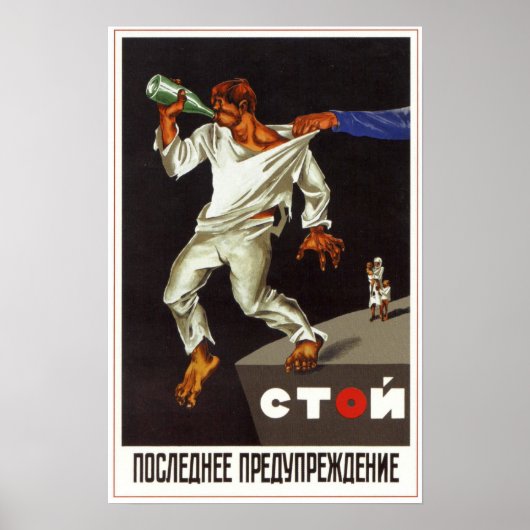 USSR Sovjet-Unie Anti-Alcohol 1929 Poster (Voorkant)