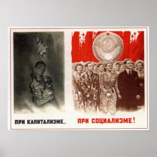 USSR Sovjet-Unie Antikapitalisme 1948 Poster