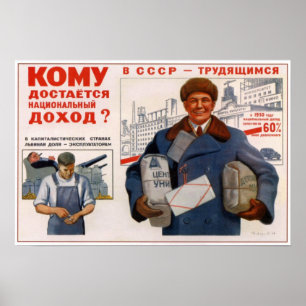 USSR Sovjet-Unie Antikapitalisme 1950 Poster