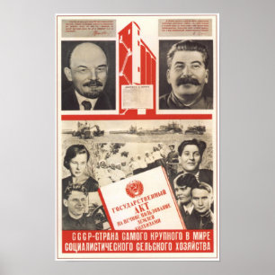 USSR Sovjet-Unie Propaganda 1938 Poster