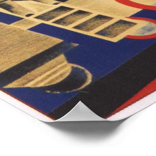 USSR Sovjet-Unie Spoorweg 1924 Poster (Hoek)