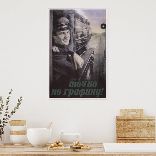 USSR Sovjet-Unie Spoorweg 1953 Poster (Keuken)