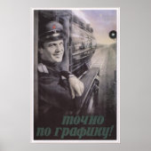 USSR Sovjet-Unie Spoorweg 1953 Poster (Voorkant)