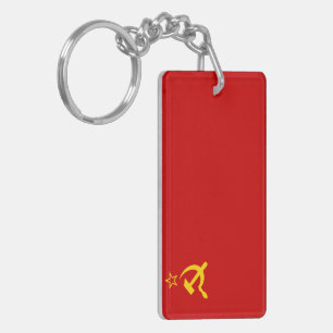 USSR Sovjet Unie Vlag Communistische Sikkel en Ham Sleutelhanger