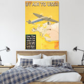 USSR Sovjet Vintage Reisposter Canvas Afdruk (Insitu (Slaapkamer))