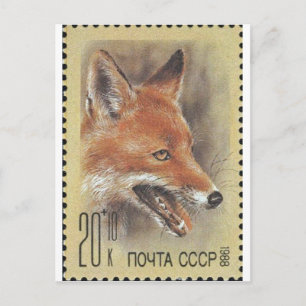USSR Stamp ~ Fox Briefkaart