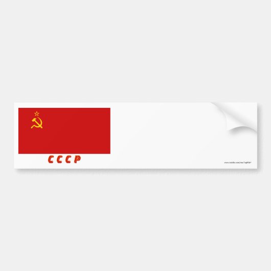 USSR-vlag met Initialen Bumpersticker (Voorkant)