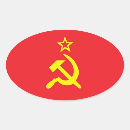 USSR-vlag Ovale Sticker (Voorkant)
