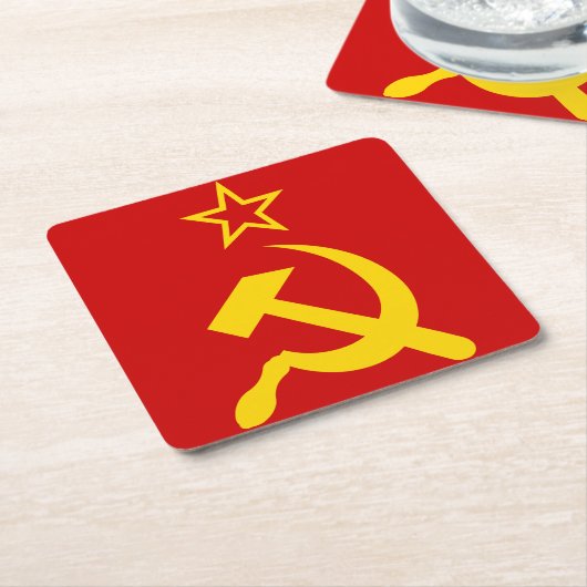 USSR - Vlag - Sovjetunie - vlag Kartonnen Onderzetters (Schuin)