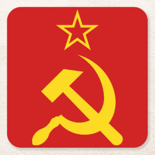 USSR - Vlag - Sovjetunie - vlag Kartonnen Onderzetters