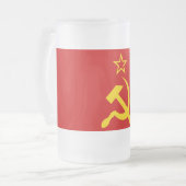 USSR - Vlag - Sovjetunie - vlag Matglas Bierpul (Voorkant links)