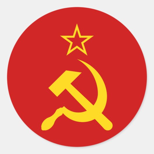 USSR - Vlag - Sovjetunie - vlag Ronde Sticker (Voorkant)