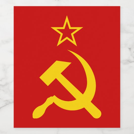 USSR - Vlag - Sovjetunie - vlag Wijn Etiket (Enkel label)