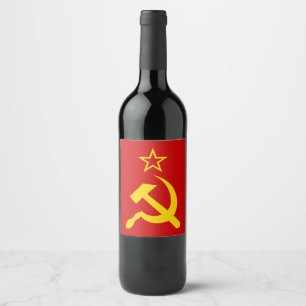 USSR - Vlag - Sovjetunie - vlag Wijn Etiket