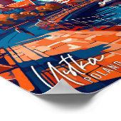 Ustka Polen Art Vintage Travel Illustratie Poster (Hoek)