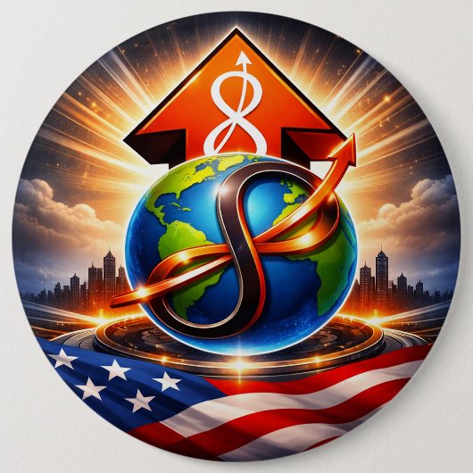 USTP Global Infinity Ascent Patriottische Knop Ronde Button 6,0 Cm (Voorkant)