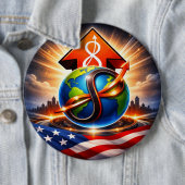 USTP Global Infinity Ascent Patriottische Knop Ronde Button 6,0 Cm (In situ)