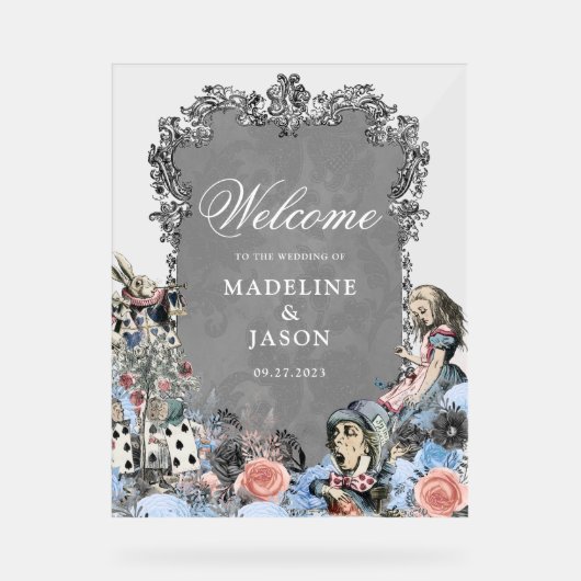  usty Blue Alice in Wonderland Wedding Acryl Bord (Voorkant)