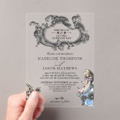 usty Blue Alice in Wonderland Wedding Acryl Uitnodigingen (Insitu (Draagbaar))