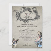  usty Blue Alice in Wonderland Wedding Kaart (Voorkant)