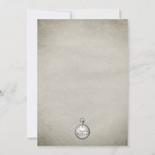 usty Blue Alice in Wonderland Wedding Kaart (Achterkant)