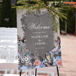  usty Blue Alice in Wonderland Wedding Poster