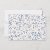 usty Blue Watercolor Floral Wedding Bedankkaart (Achterkant)