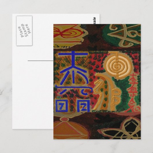 USUI REIKI-symbolen Briefkaart (Voorkant / Achterkant)