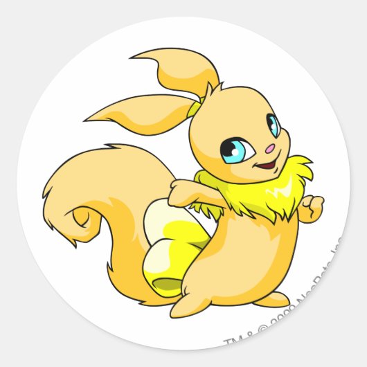 Usul Yellow Ronde Sticker (Voorkant)