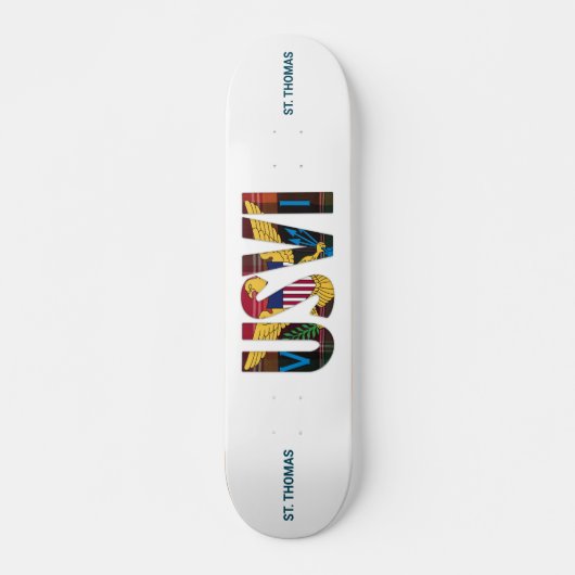 USVI Amerikaanse Maagdeneilanden Vlag St. Thomas M Persoonlijk Skateboard (Voorkant)