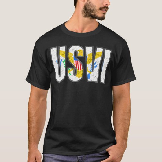 USVI Vlag Trots Verenigde Staten Maagdeneilanden R T-shirt (Voorkant)