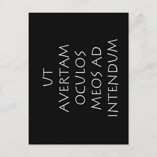 Ut avertam oculos meos ad intendum briefkaart (Voorkant)