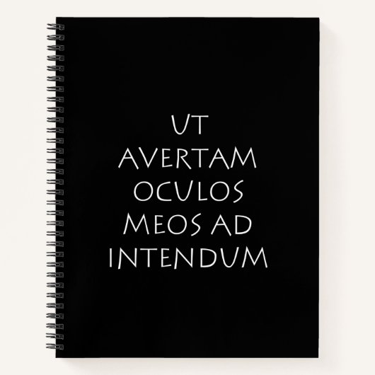 Ut avertam oculos meos ad intendum notitieboek (Voorkant)
