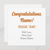 UT Longhorns Haak ze! Cadeau Kaart Label (Voorkant / Achterkant)