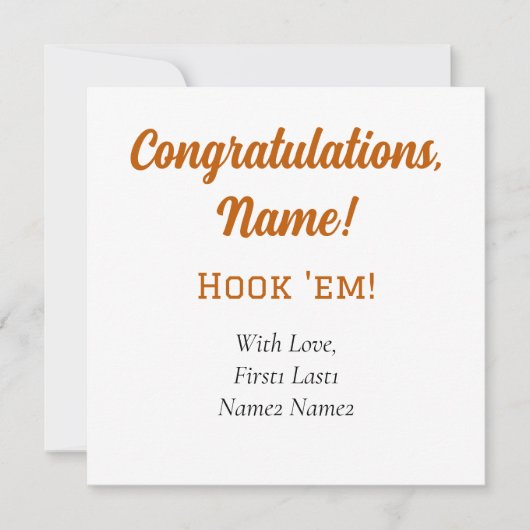 UT Longhorns Haak ze! Cadeau Kaart Label (Voorkant)