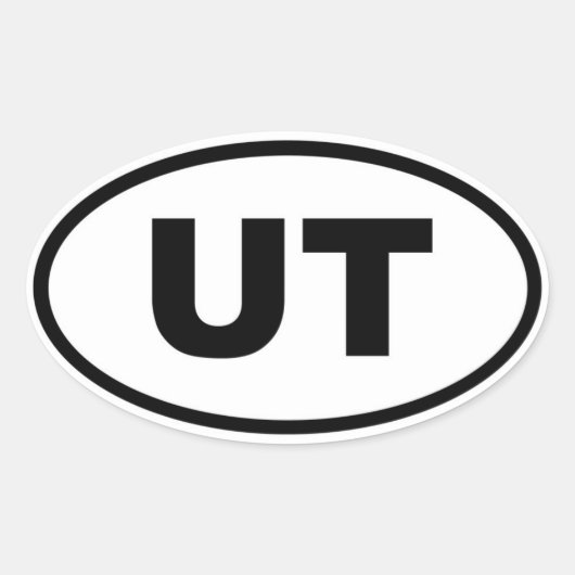 UT Utah Ovale Sticker (Voorkant)