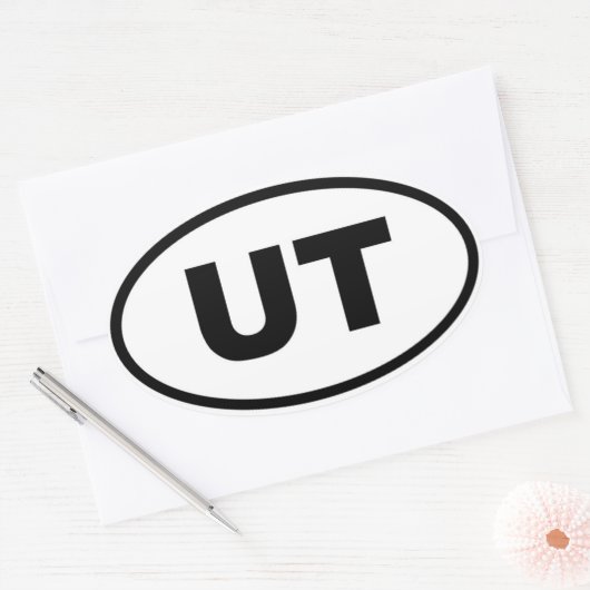 UT Utah Ovale Sticker (Envelop)
