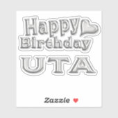 Uta Happy Birthday silver Aufkleber Sticker (Vel)