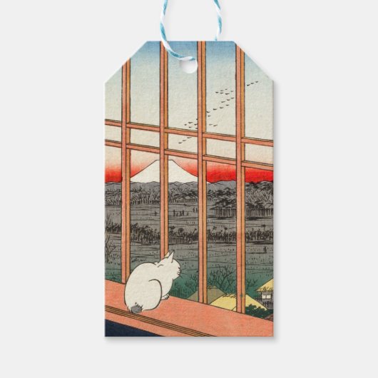 Utagawa Hiroshige - Asakusa Rijstvelden Cadeaulabel (Voorkant)