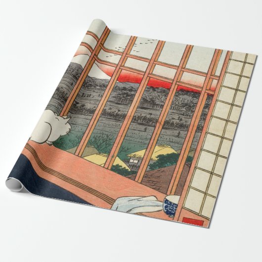 Utagawa Hiroshige - Asakusa Rijstvelden Cadeaupapier (Uitgerold)