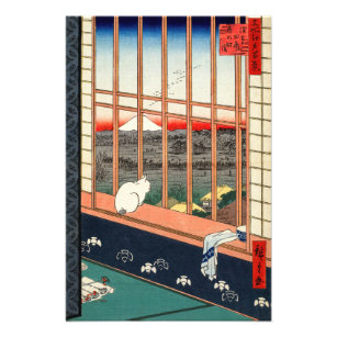 Utagawa Hiroshige - Asakusa Rijstvelden Foto Afdruk