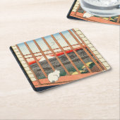 Utagawa Hiroshige - Asakusa Rijstvelden Kartonnen Onderzetters (Schuin)